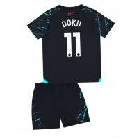 Manchester City Jeremy Doku #11 Replika babykläder Tredjeställ Barn 2023-24 Kortärmad (+ korta byxor)